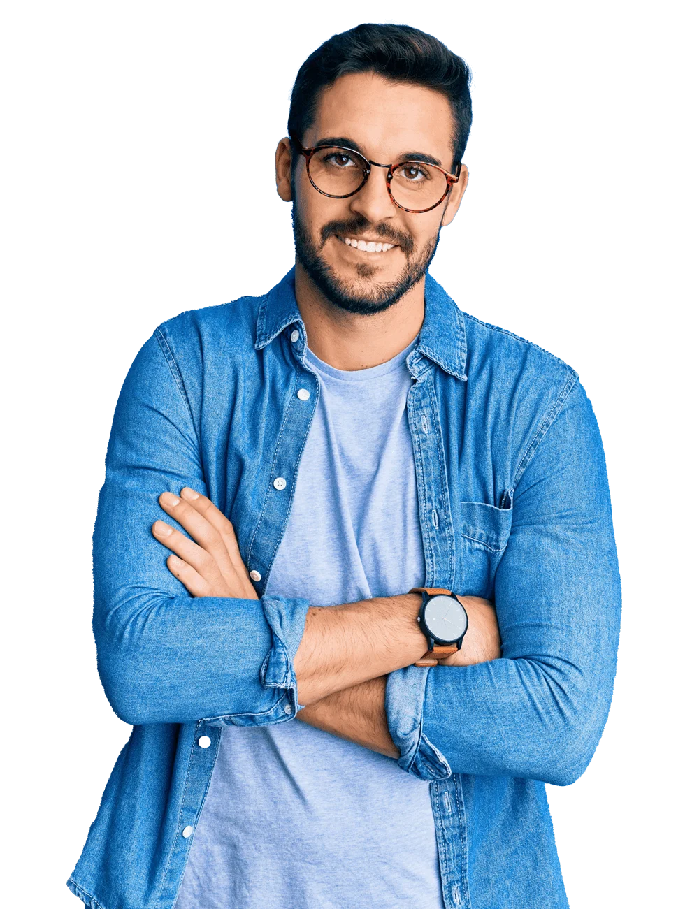 Hombre con anteojos